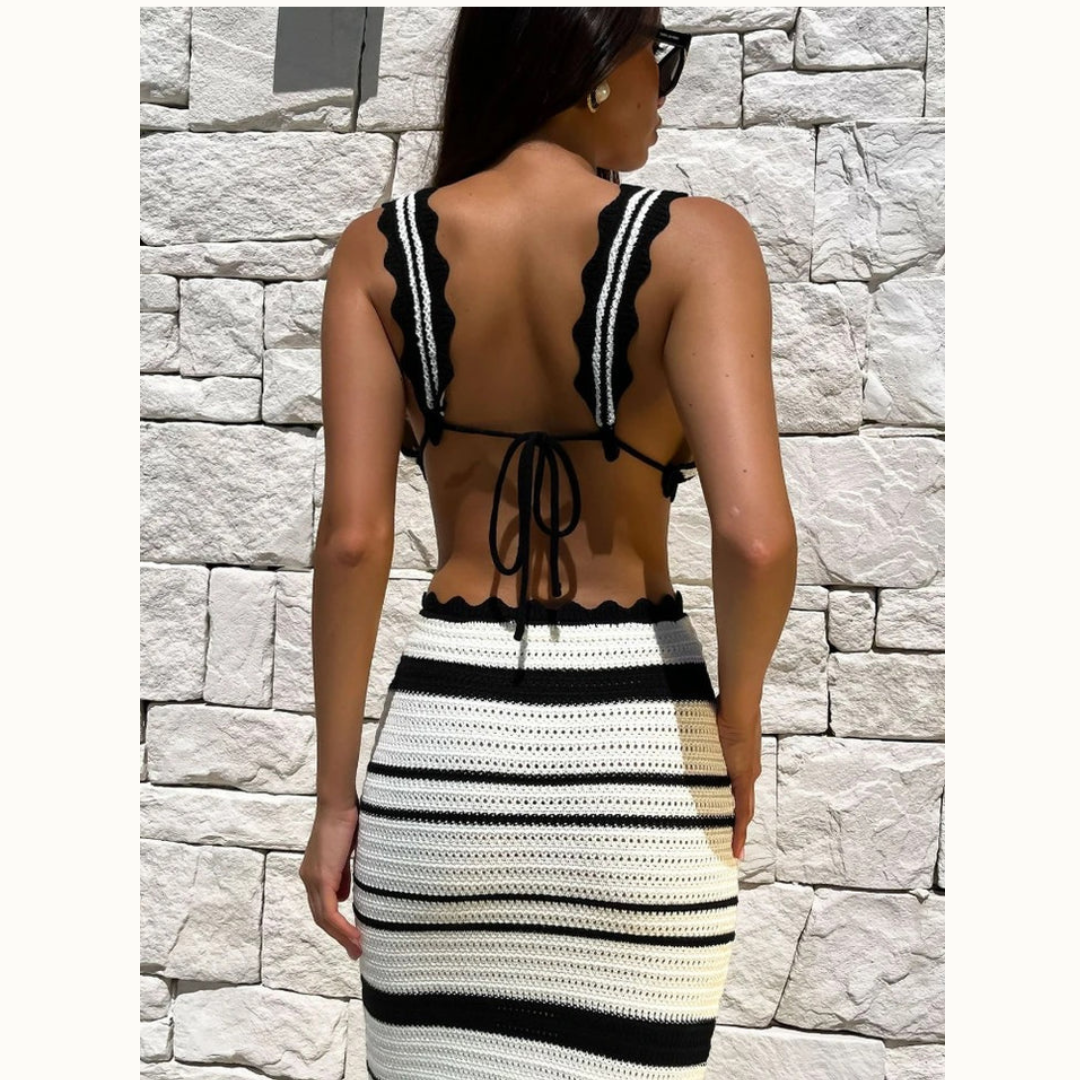 Rückenfreies Strick-Top & Rock Set - Ambres