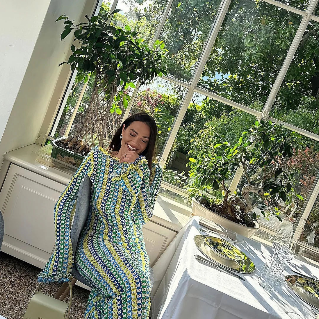 Chrocheted Knitted Dress - Ambres