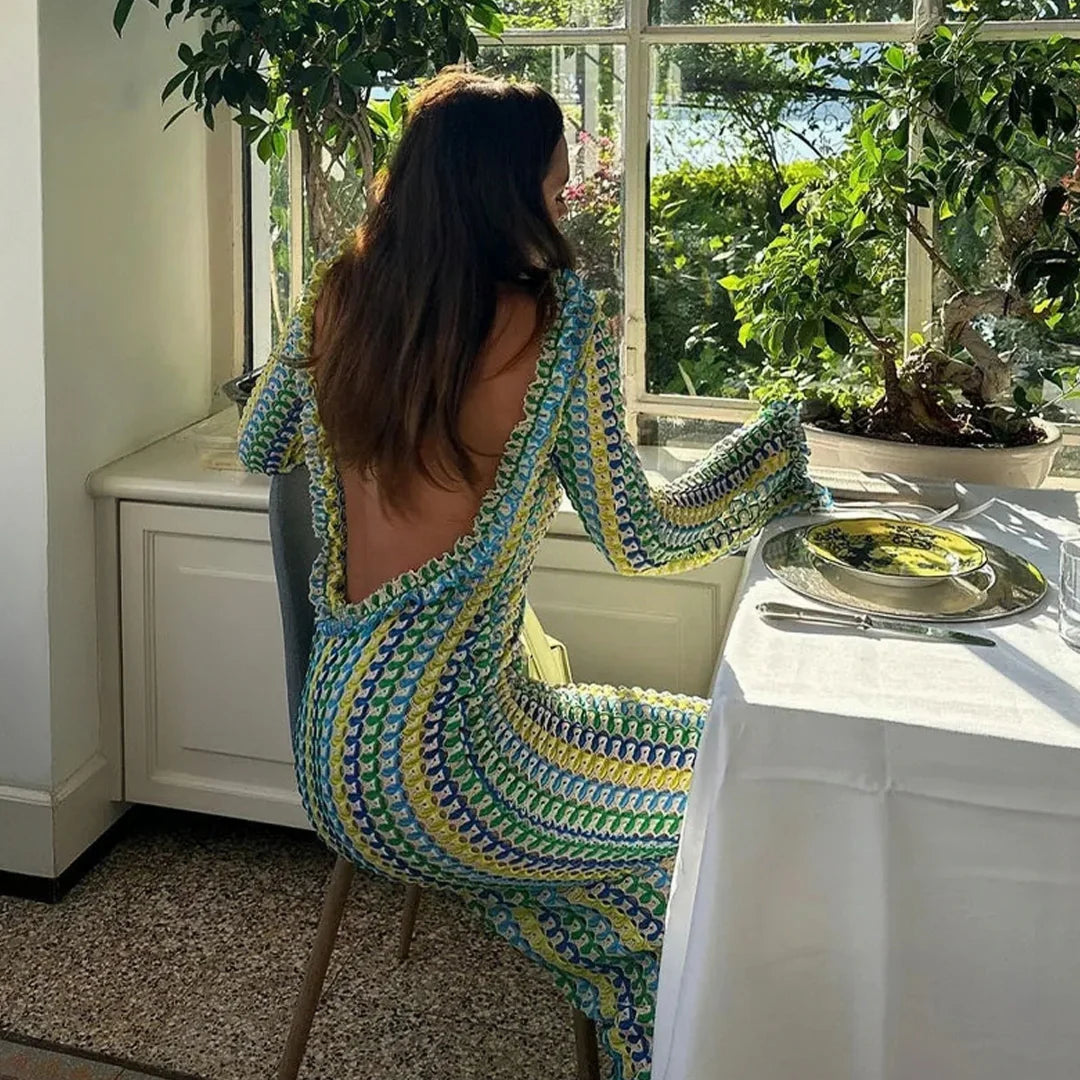 Chrocheted Knitted Dress - Ambres