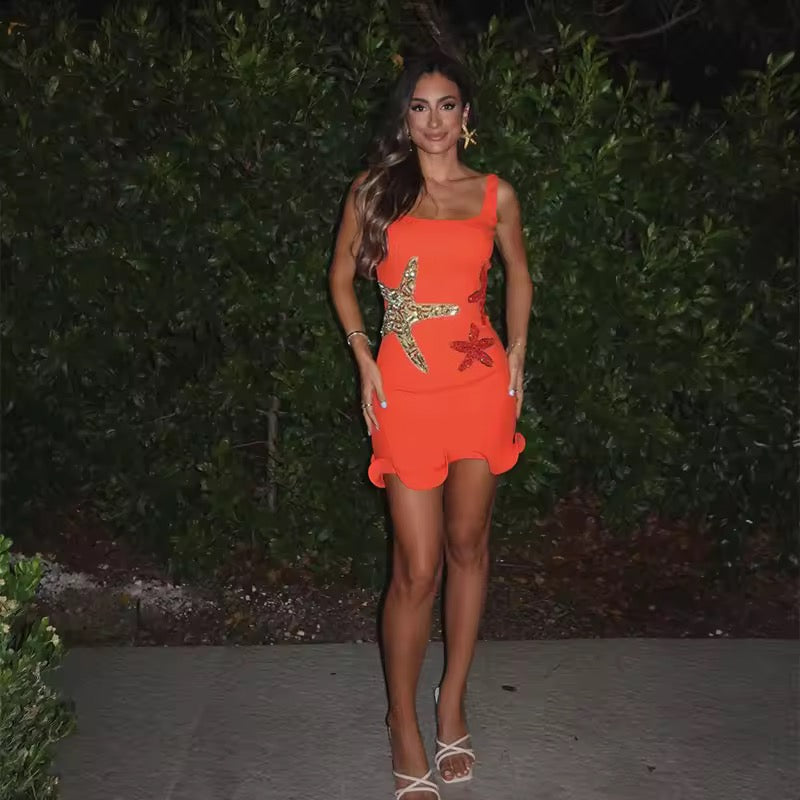 Funkelndes Pailletten Strickkleid - Ambres