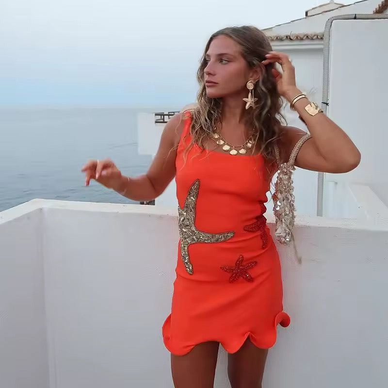 Funkelndes Pailletten Strickkleid - Ambres