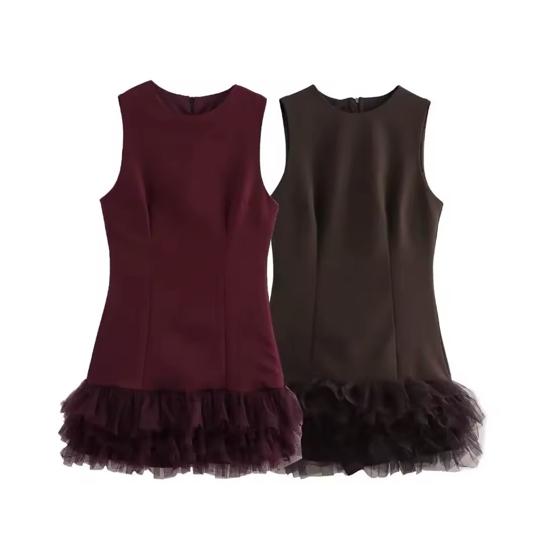 PLISSÉ TÜLL KLEID - Ambres