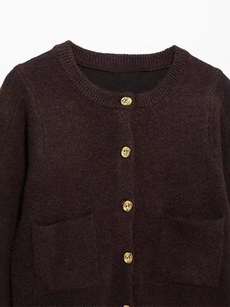 Eleganter brauner Rock-Anzug - Ambres