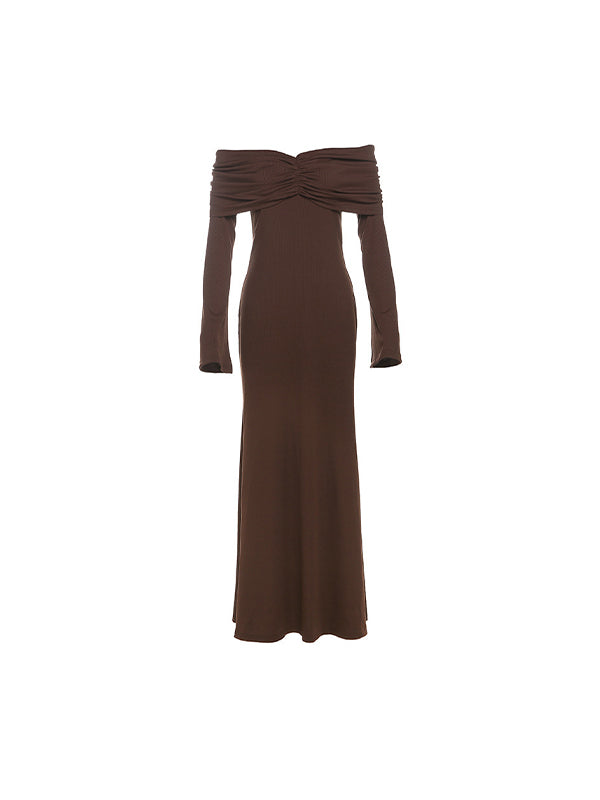 Geripptes langes Kleid - Ambres