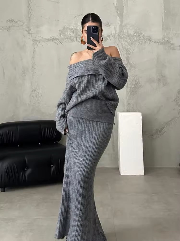 Strick Set Off Shoulder - Ambres