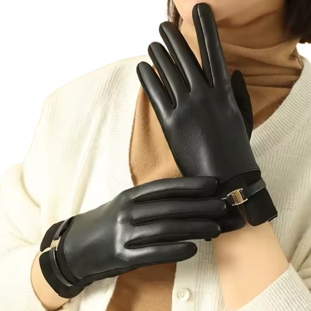 Elegante Damen-Winterhandschuhe mit Schnalle - Ambres