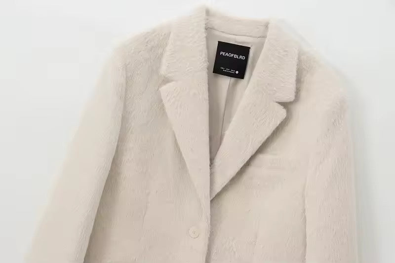 Eleganter Kunstpelz Blazer - Ambres