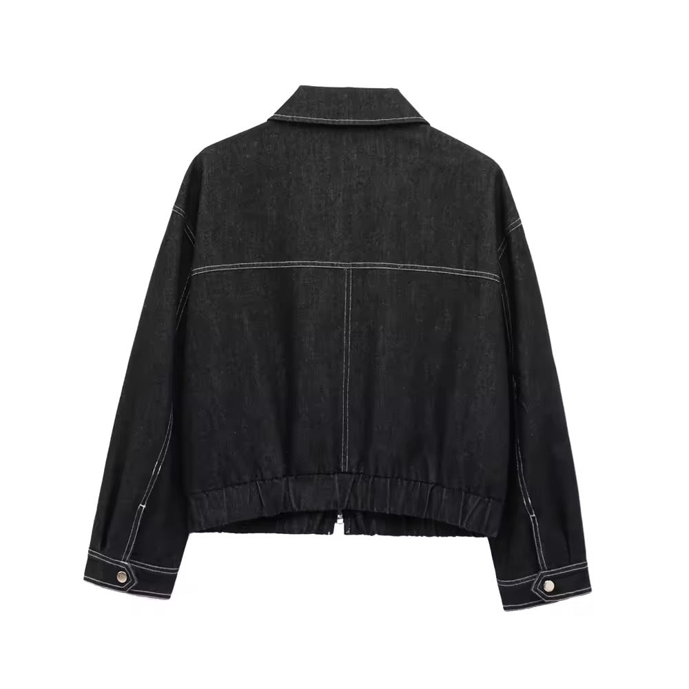 Lässiges Zweiteiler-Set mit Cropped Jacke & High-Waist-Hose - Ambres