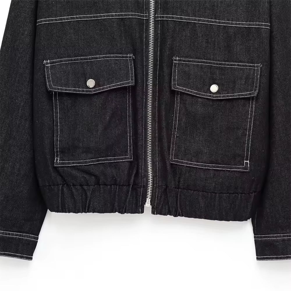 Lässiges Zweiteiler-Set mit Cropped Jacke & High-Waist-Hose - Ambres