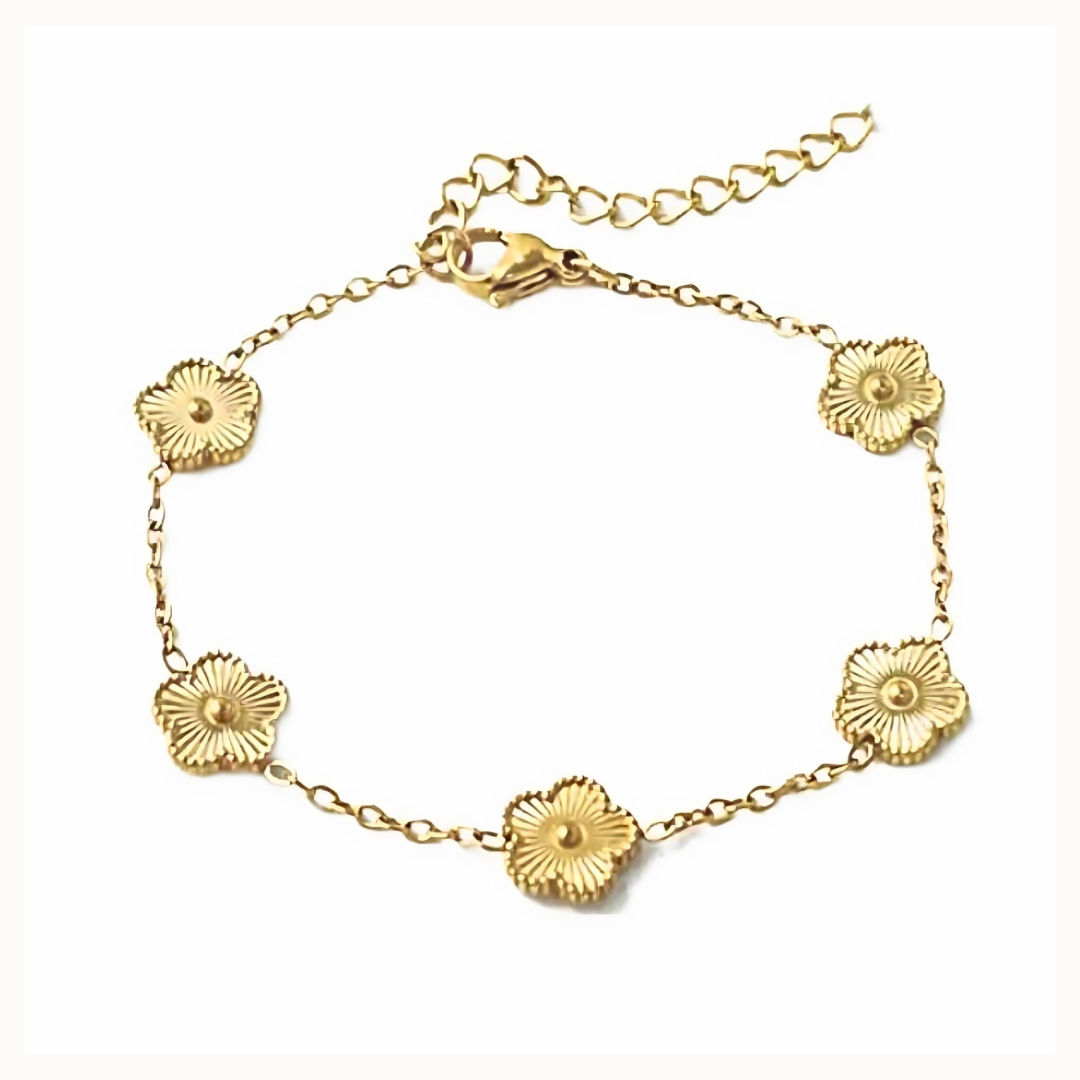 Blühende Schönheit - 18K Vergoldetes Pflaumenblüten Armband - Ambres